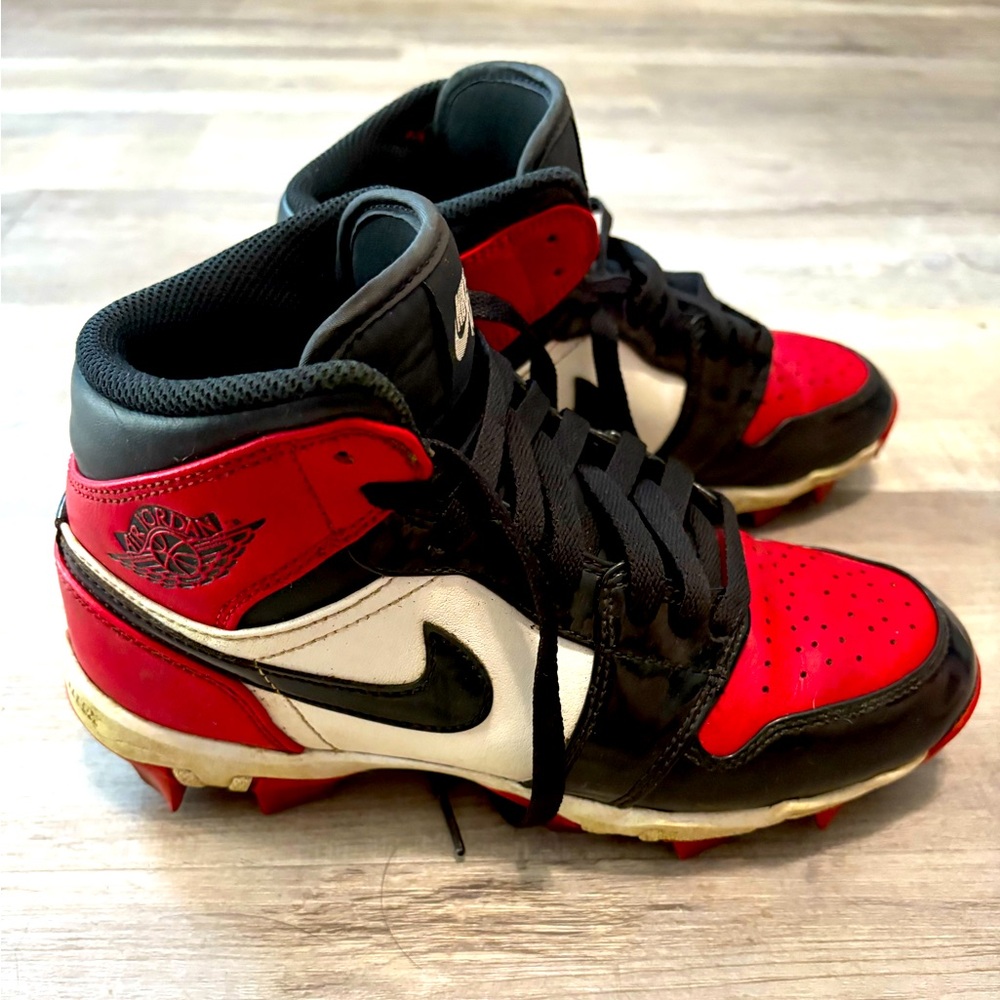 Nike Jordan Red & Black High-Top Cleats